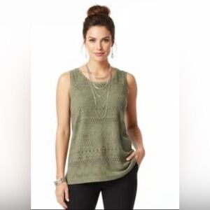 Chico’s Women’s Tank Sleeveless Light Green Lace Size 3  U.S. (XL)